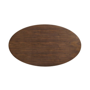 Modway Furniture Lippa Oval Pedestal Coffee Table Wood Veneer Mid-century Modern Living Room EEI-3538-BLK-WAL