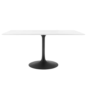 Modway Furniture Lippa 60" Rectangular Wood Dining Table - Modern Mid-Century Design, Seats 6, Durable & Stylish EEI-3541-BLK-WHI