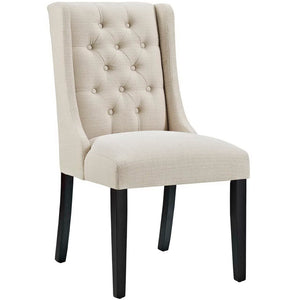 Modway Furniture Baronet Fabric Dining Chair Set of 4 - Elegant Button Tufted Design with Plush Comfort & Style Beige EEI-3558-BEI