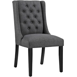 Modway Furniture Baronet Fabric Dining Chair Set of 4 - Elegant Button Tufted Design with Plush Comfort & Style Gray EEI-3558-GRY