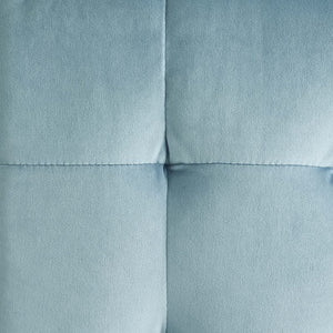 Modway Furniture Contour Tufted Cube Ottoman in Performance Velvet - Elegant, Stain-Resistant Accent for Any Room Light Blue EEI-3577-LBU