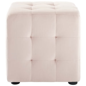 Modway Furniture Contour Tufted Cube Ottoman in Performance Velvet - Elegant, Stain-Resistant Accent for Any Room Pink EEI-3577-PNK
