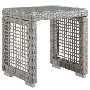 Modway Furniture Aura 3 Piece Outdoor Patio Wicker Rattan Set - Comfortable, Durable, and Easy-to-Maintain Design Gray Navy EEI-3595-GRY-NAV-SET