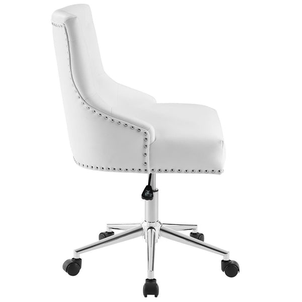 Modway Furniture Regent Tufted Button Swivel Office Chair - Luxurious Faux Leather & Chrome Base for Modern Workspaces EEI-3608-WHI