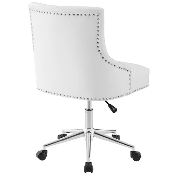 Modway Furniture Regent Tufted Button Swivel Office Chair - Luxurious Faux Leather & Chrome Base for Modern Workspaces EEI-3608-WHI