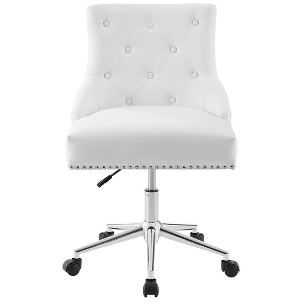 Modway Furniture Regent Tufted Button Swivel Office Chair - Luxurious Faux Leather & Chrome Base for Modern Workspaces EEI-3608-WHI