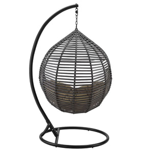 Modway Furniture Garner Teardrop Outdoor Patio Swing Chair - Stylish All-Weather Comfort for Indoor & Outdoor Spaces Gray Mocha EEI-3614-GRY-MOC