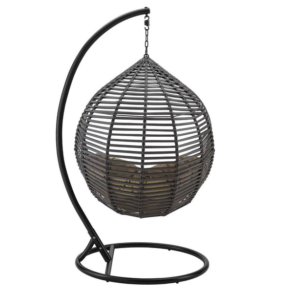 Modway Furniture Garner Teardrop Outdoor Patio Swing Chair - Stylish All-Weather Comfort for Indoor & Outdoor Spaces Gray Mocha EEI-3614-GRY-MOC