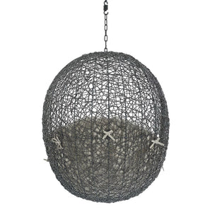 Modway Furniture Hide Outdoor Patio Swing Chair with Sunbrella® Cushions – Durable, Stylish, and Comfortable Lounge Chair Gray Beige EEI-3634-GRY-BEI