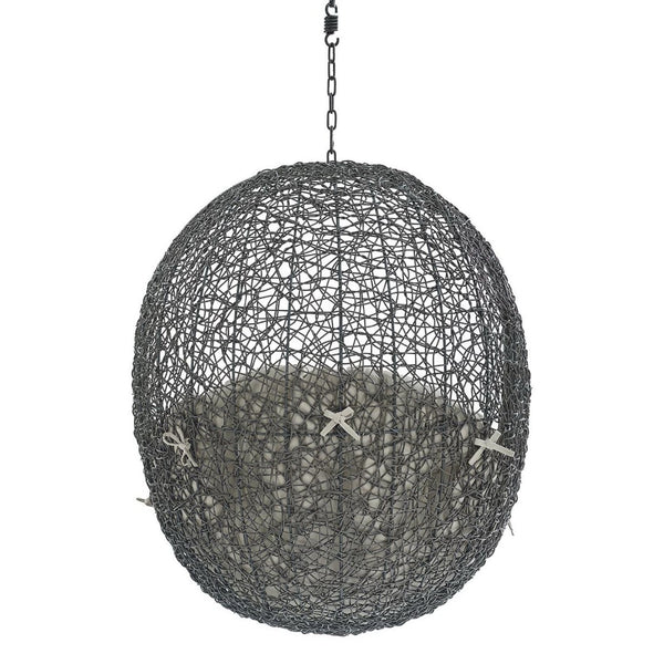 Modway Furniture Hide Outdoor Patio Swing Chair with Sunbrella® Cushions – Durable, Stylish, and Comfortable Lounge Chair Gray Beige EEI-3634-GRY-BEI