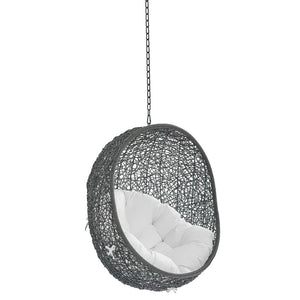 Modway Furniture Hide Outdoor Patio Swing Chair with Sunbrella® Cushions – Durable, Stylish, and Comfortable Lounge Chair Gray White EEI-3634-GRY-WHI