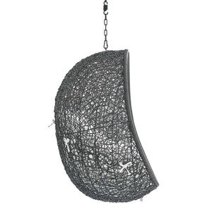 Modway Furniture Hide Outdoor Patio Swing Chair with Sunbrella® Cushions – Durable, Stylish, and Comfortable Lounge Chair Gray White EEI-3634-GRY-WHI