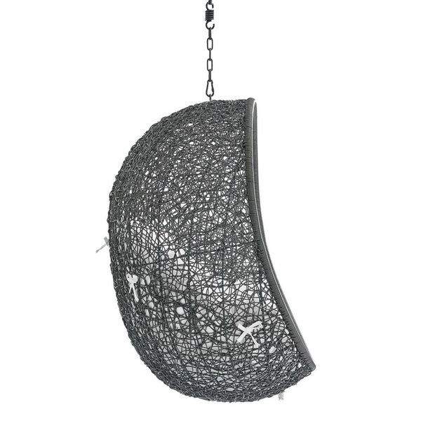 Modway Furniture Hide Outdoor Patio Swing Chair with Sunbrella® Cushions – Durable, Stylish, and Comfortable Lounge Chair Gray White EEI-3634-GRY-WHI