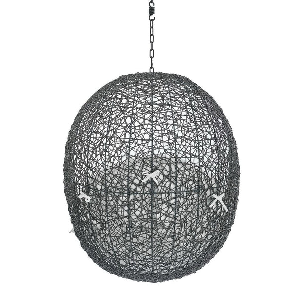 Modway Furniture Hide Outdoor Patio Swing Chair with Sunbrella® Cushions – Durable, Stylish, and Comfortable Lounge Chair Gray White EEI-3634-GRY-WHI