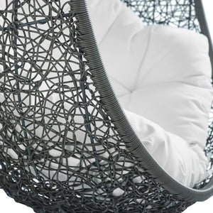 Modway Furniture Hide Outdoor Patio Swing Chair with Sunbrella® Cushions – Durable, Stylish, and Comfortable Lounge Chair Gray White EEI-3634-GRY-WHI