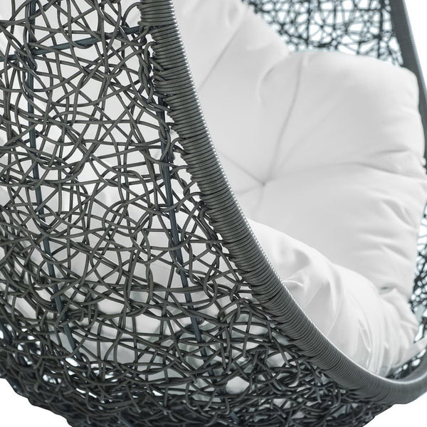 Modway Furniture Hide Outdoor Patio Swing Chair with Sunbrella® Cushions – Durable, Stylish, and Comfortable Lounge Chair Gray White EEI-3634-GRY-WHI