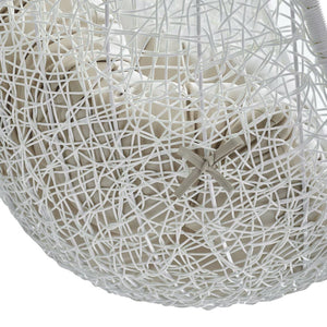 Modway Furniture Hide Outdoor Patio Swing Chair with Sunbrella® Cushions – Durable, Stylish, and Comfortable Lounge Chair White Beige EEI-3634-WHI-BEI