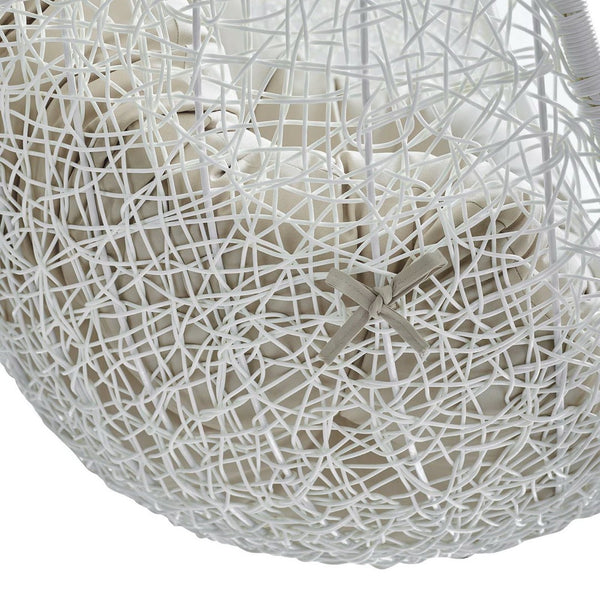 Modway Furniture Hide Outdoor Patio Swing Chair with Sunbrella® Cushions – Durable, Stylish, and Comfortable Lounge Chair White Beige EEI-3634-WHI-BEI