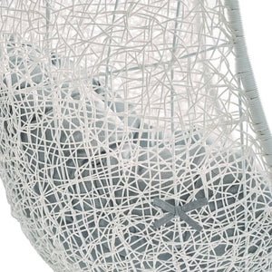 Modway Furniture Hide Outdoor Patio Swing Chair with Sunbrella® Cushions – Durable, Stylish, and Comfortable Lounge Chair White Gray EEI-3634-WHI-GRY