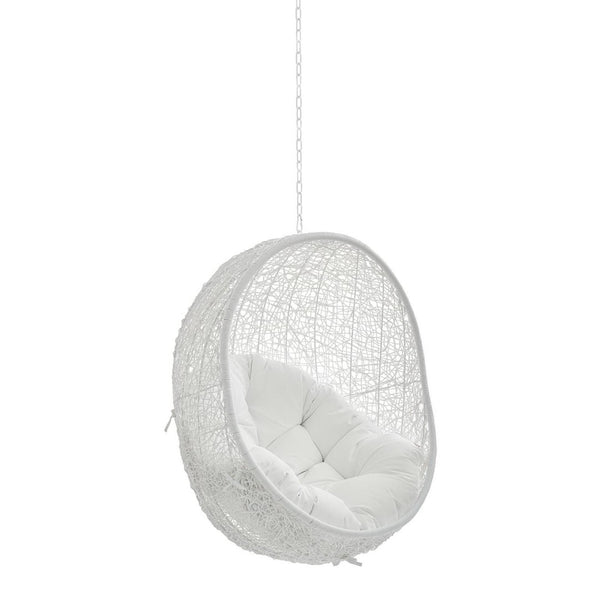 Modway Furniture Hide Outdoor Patio Swing Chair with Sunbrella® Cushions – Durable, Stylish, and Comfortable Lounge Chair White White EEI-3634-WHI-WHI