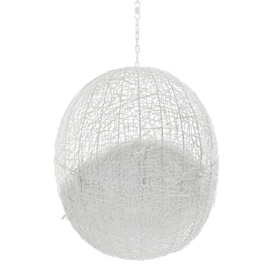 Modway Furniture Hide Outdoor Patio Swing Chair with Sunbrella® Cushions – Durable, Stylish, and Comfortable Lounge Chair White White EEI-3634-WHI-WHI