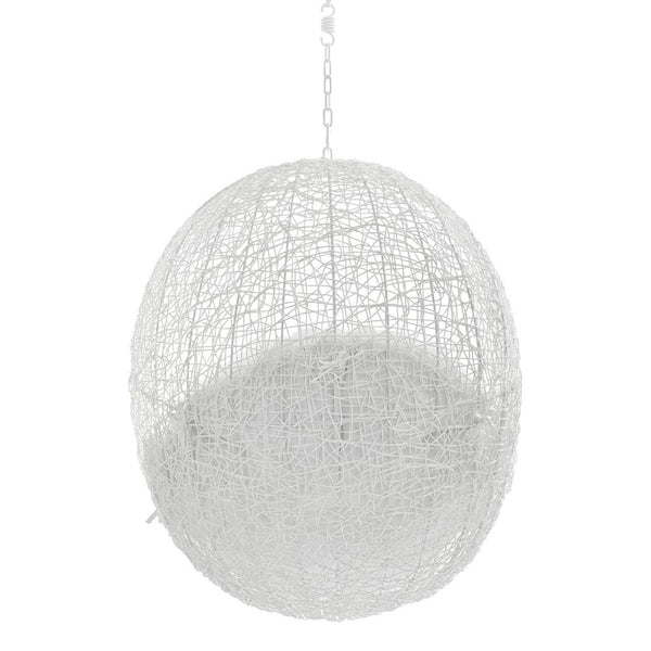 Modway Furniture Hide Outdoor Patio Swing Chair with Sunbrella® Cushions – Durable, Stylish, and Comfortable Lounge Chair White White EEI-3634-WHI-WHI