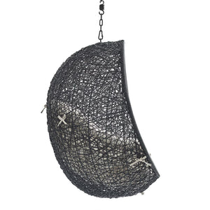 Modway Furniture Encase Sunbrella® Fabric Swing Lounge Chair - Durable Outdoor Comfort for Patios and Porches Black Beige EEI-3635-BLK-BEI