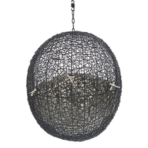 Modway Furniture Encase Sunbrella® Fabric Swing Lounge Chair - Durable Outdoor Comfort for Patios and Porches Black Beige EEI-3635-BLK-BEI