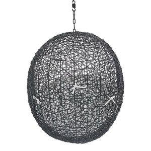 Modway Furniture Encase Sunbrella® Fabric Swing Lounge Chair - Durable Outdoor Comfort for Patios and Porches Black White EEI-3635-BLK-WHI