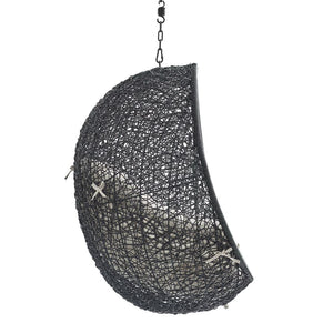 Modway Furniture Encase Outdoor Patio Swing Chair - Stylish Lounge with Plush Cushion for Ultimate Comfort & Durability Black Beige EEI-3636-BLK-BEI