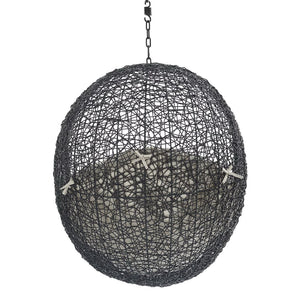 Modway Furniture Encase Outdoor Patio Swing Chair - Stylish Lounge with Plush Cushion for Ultimate Comfort & Durability Black Beige EEI-3636-BLK-BEI