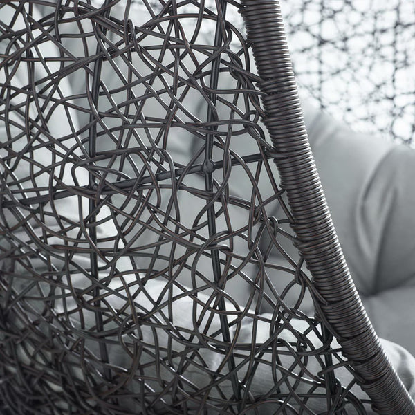 Modway Furniture Encase Outdoor Patio Swing Chair - Stylish Lounge with Plush Cushion for Ultimate Comfort & Durability Black Gray EEI-3636-BLK-GRY