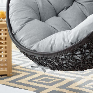 Modway Furniture Encase Outdoor Patio Swing Chair - Stylish Lounge with Plush Cushion for Ultimate Comfort & Durability Black Gray EEI-3636-BLK-GRY