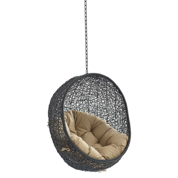 Modway Furniture Encase Outdoor Patio Swing Chair - Stylish Lounge with Plush Cushion for Ultimate Comfort & Durability Black Mocha EEI-3636-BLK-MOC