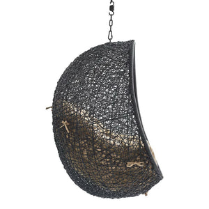 Modway Furniture Encase Outdoor Patio Swing Chair - Stylish Lounge with Plush Cushion for Ultimate Comfort & Durability Black Mocha EEI-3636-BLK-MOC