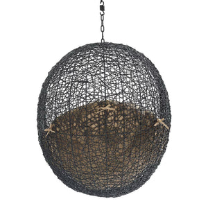 Modway Furniture Encase Outdoor Patio Swing Chair - Stylish Lounge with Plush Cushion for Ultimate Comfort & Durability Black Mocha EEI-3636-BLK-MOC