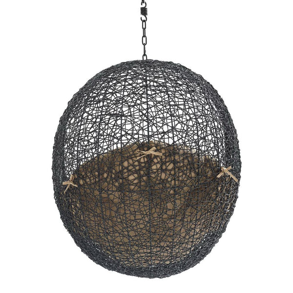 Modway Furniture Encase Outdoor Patio Swing Chair - Stylish Lounge with Plush Cushion for Ultimate Comfort & Durability Black Mocha EEI-3636-BLK-MOC