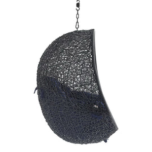 Modway Furniture Encase Outdoor Patio Swing Chair - Stylish Lounge with Plush Cushion for Ultimate Comfort & Durability Black Navy EEI-3636-BLK-NAV