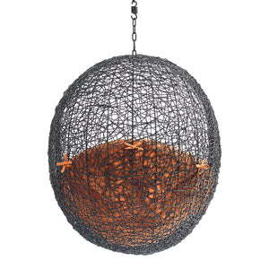 Modway Furniture Encase Outdoor Patio Swing Chair - Stylish Lounge with Plush Cushion for Ultimate Comfort & Durability Black Orange EEI-3636-BLK-ORA