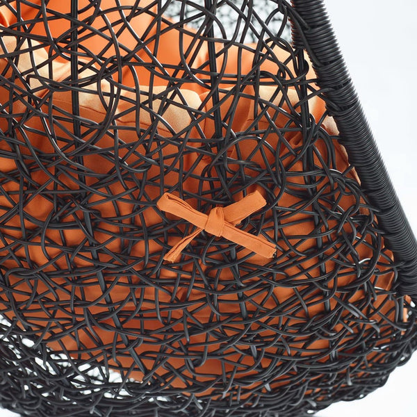 Modway Furniture Encase Outdoor Patio Swing Chair - Stylish Lounge with Plush Cushion for Ultimate Comfort & Durability Black Orange EEI-3636-BLK-ORA