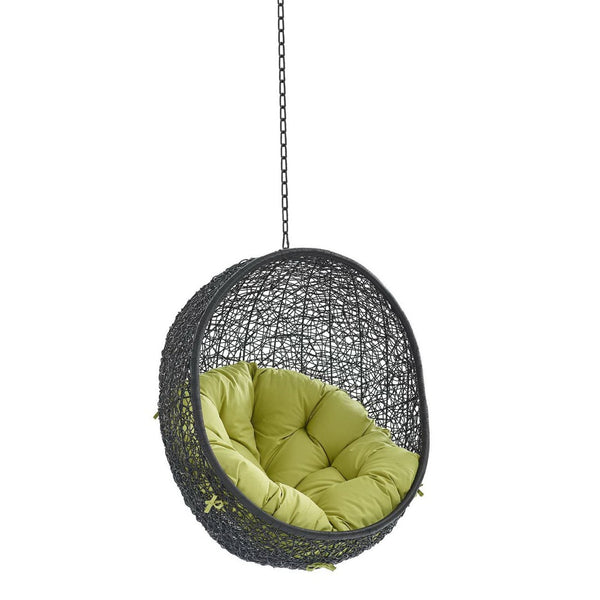 Modway Furniture Encase Outdoor Patio Swing Chair - Stylish Lounge with Plush Cushion for Ultimate Comfort & Durability Black Peridot EEI-3636-BLK-PER