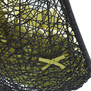 Modway Furniture Encase Outdoor Patio Swing Chair - Stylish Lounge with Plush Cushion for Ultimate Comfort & Durability Black Peridot EEI-3636-BLK-PER