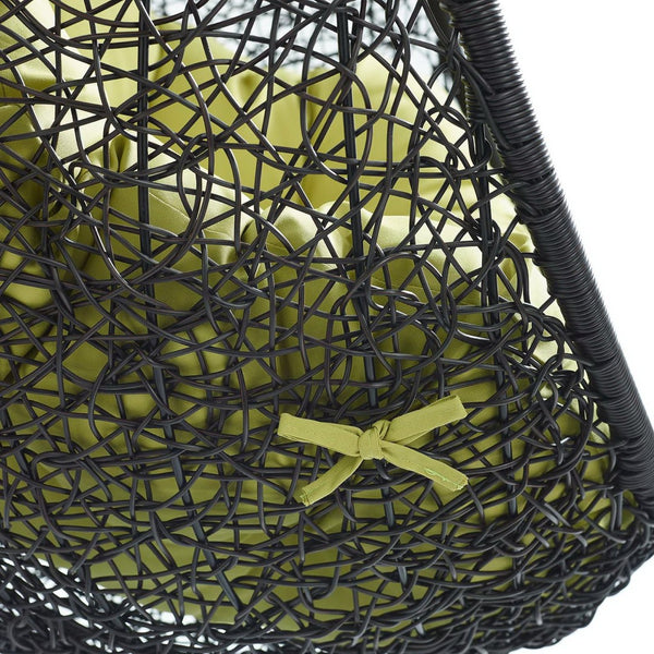 Modway Furniture Encase Outdoor Patio Swing Chair - Stylish Lounge with Plush Cushion for Ultimate Comfort & Durability Black Peridot EEI-3636-BLK-PER