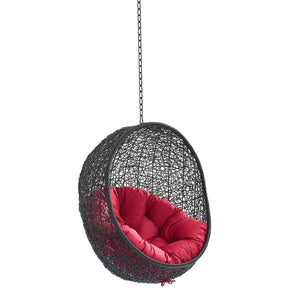 Modway Furniture Encase Outdoor Patio Swing Chair - Stylish Lounge with Plush Cushion for Ultimate Comfort & Durability Black Red EEI-3636-BLK-RED
