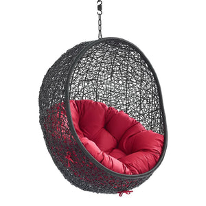 Modway Furniture Encase Outdoor Patio Swing Chair - Stylish Lounge with Plush Cushion for Ultimate Comfort & Durability Black Red EEI-3636-BLK-RED