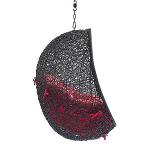 Modway Furniture Encase Outdoor Patio Swing Chair - Stylish Lounge with Plush Cushion for Ultimate Comfort & Durability Black Red EEI-3636-BLK-RED