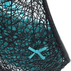 Modway Furniture Encase Outdoor Patio Swing Chair - Stylish Lounge with Plush Cushion for Ultimate Comfort & Durability Black Turquoise EEI-3636-BLK-TRQ