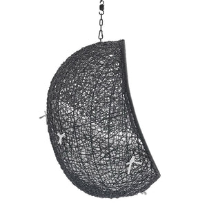 Modway Furniture Encase Outdoor Patio Swing Chair - Stylish Lounge with Plush Cushion for Ultimate Comfort & Durability Black White EEI-3636-BLK-WHI