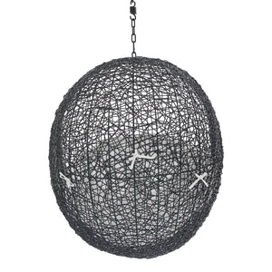 Modway Furniture Encase Outdoor Patio Swing Chair - Stylish Lounge with Plush Cushion for Ultimate Comfort & Durability Black White EEI-3636-BLK-WHI