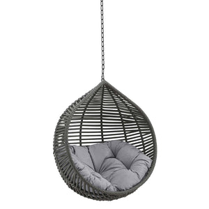 Modway Furniture Garner Teardrop Outdoor Swing Chair – Modern, Stylish, and Durable for Ultimate Relaxation Anywhere Gray Gray EEI-3637-GRY-GRY